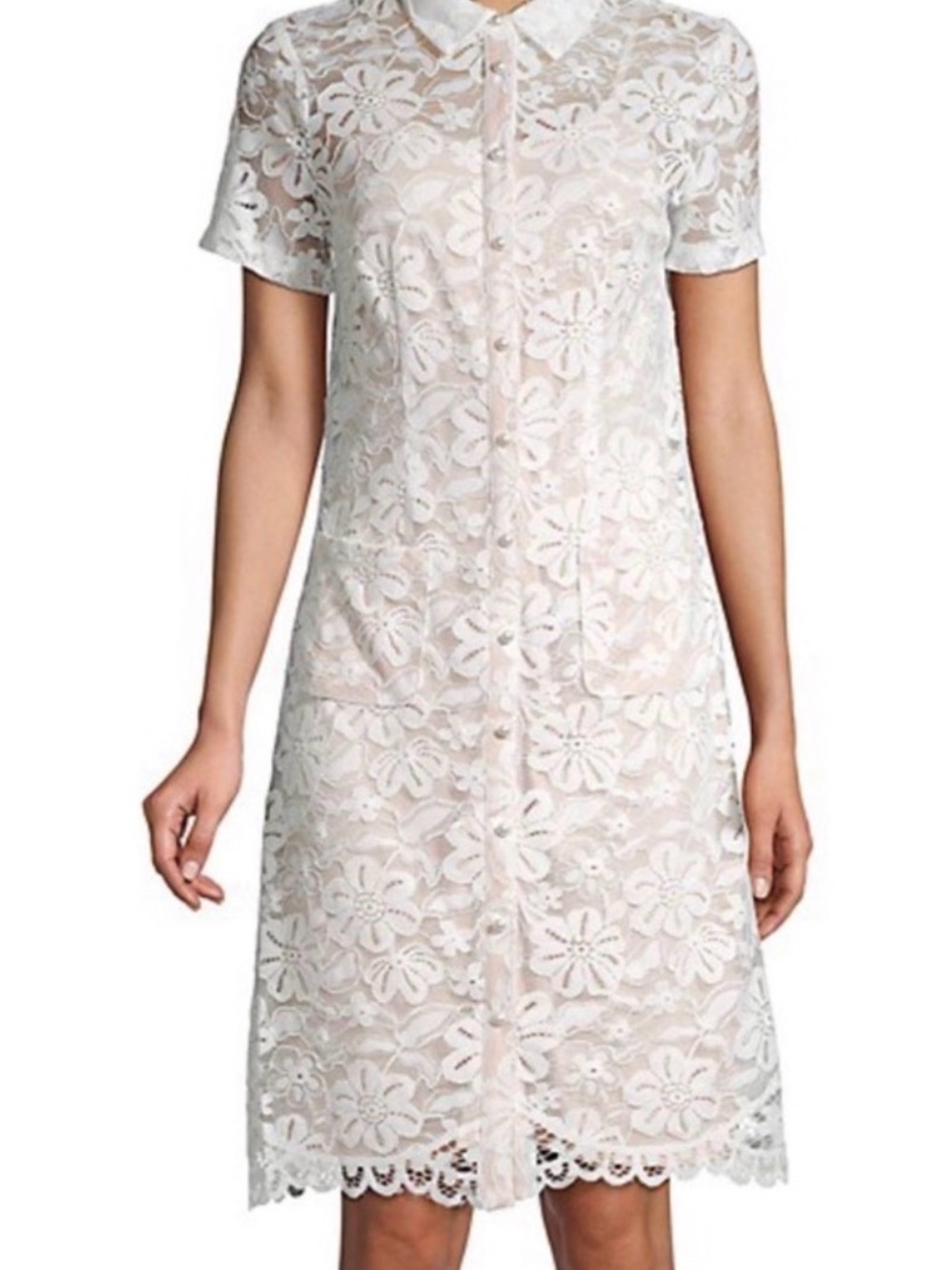 Karl Lagerfeld White Floral Lace Mini Dress
